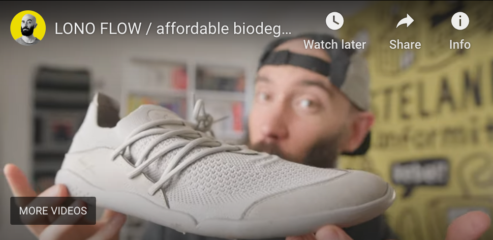 LONO FLOW / affordable biodegradable barefoot multi-purpose trainers by Andrew folts